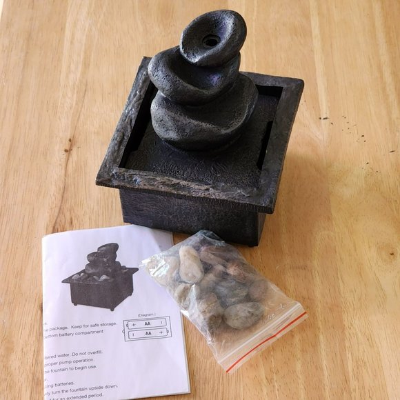 Relaxing Resin Stone Basin Fountain AA Battery Operated 5.2Hx4.7W in - Picture 15 of 15